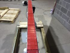 6ft 110 V Conveyor. 4.5" Wide Track w/ Rails and Guides. Adjustable Height and Speed.