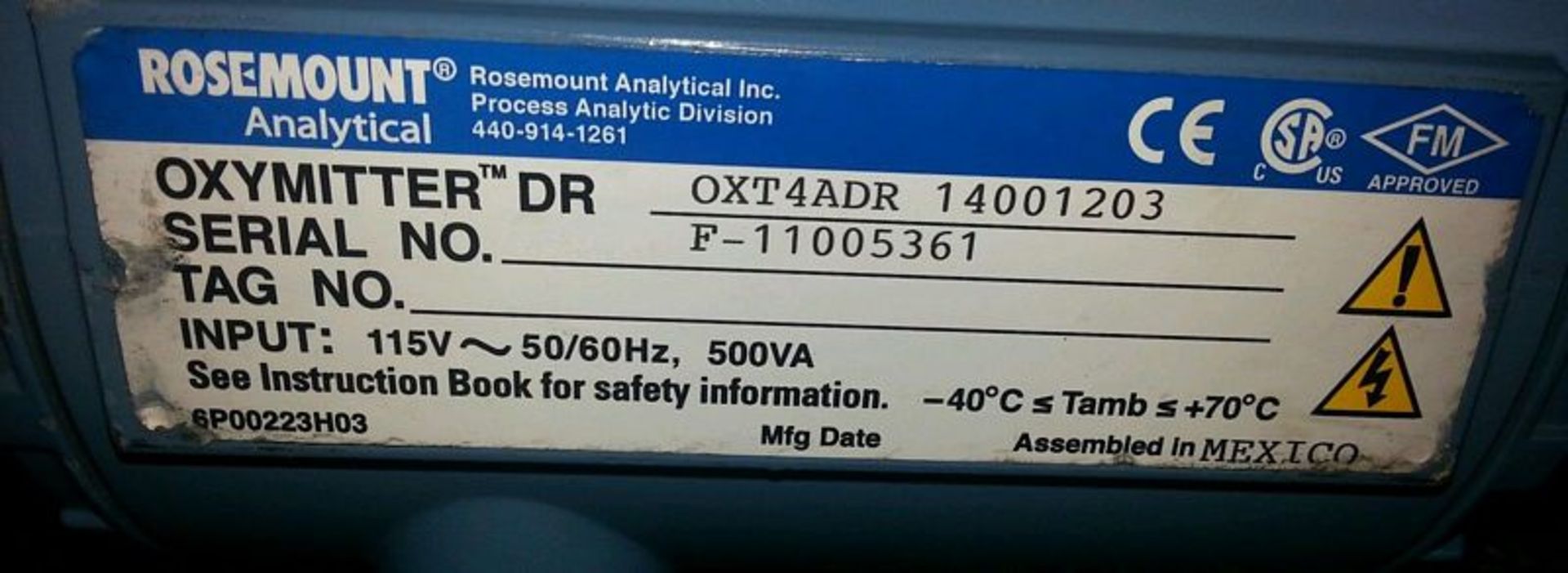 (2) Rosemount Analytical Oxymitter OXT4ADR Oxygen Transmitter, DR SMART HART 1.4.0.0.12.03(Located - Image 3 of 4