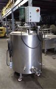 Cherry Burrell 150 Gallon Jacketed Tank with Scrape Surface Agitation, S/N F-546-88-1, Hinged Lid,