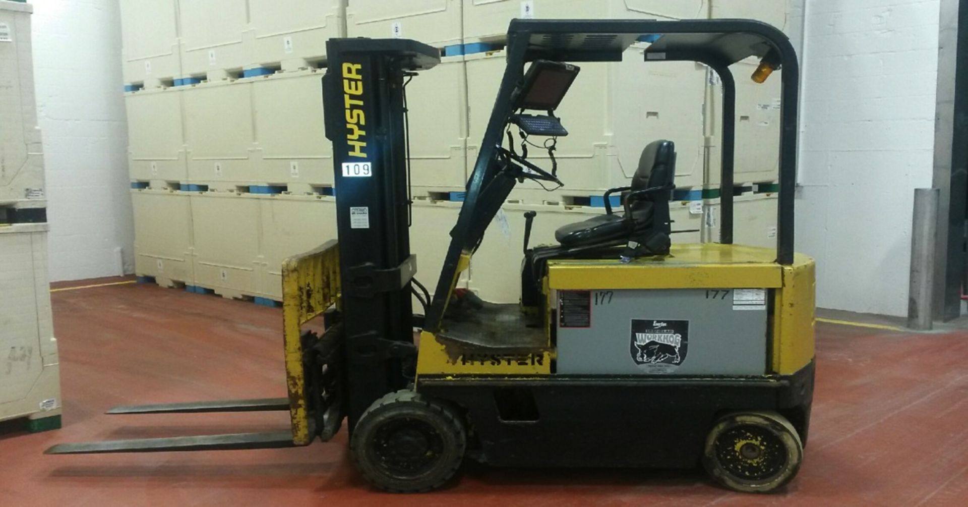 Hyster 5,000 LB Forklift, Model E50XL33, S/N C108V07186J, 3-Stage Mast, 36-Volt (Located in Wisc