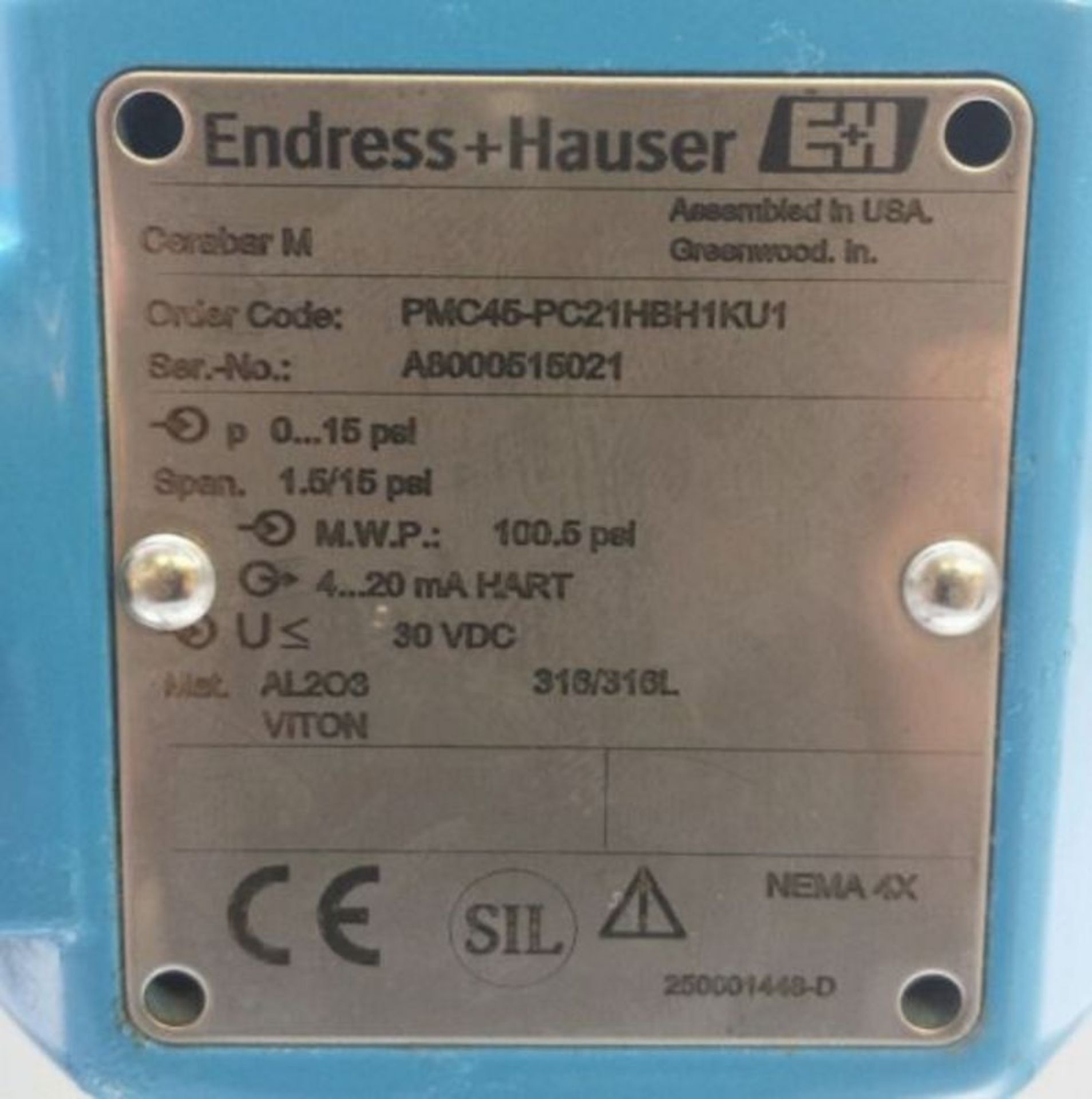 (4) Endress-Hauser Pressure Transmitter PMC45-PC21HBH1KU1 QTY: 2 PMC45-PC21HBH1KJ1 QTY: 2(Located in - Image 3 of 5