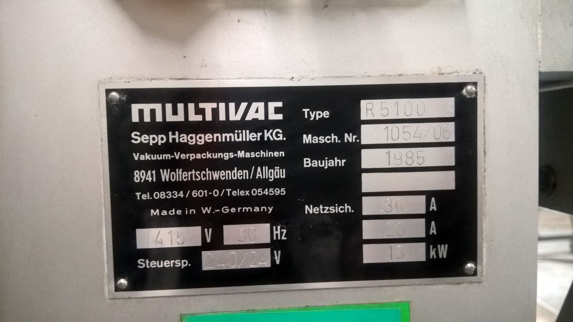 Multivac Thermoformer Vacuum Packager, Model R5100, Serial # 1054, Including 3 Pallets of Film ( - Image 4 of 7