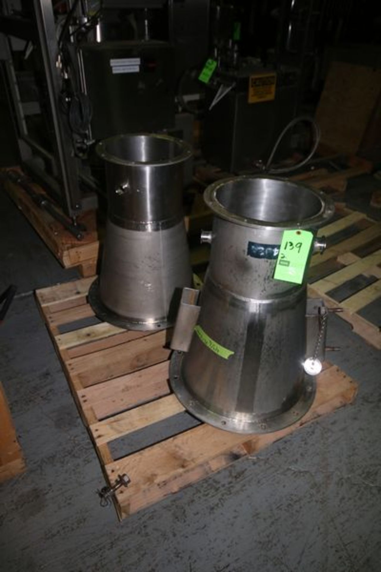 Aprox. 12-1/2" x 19-1/2" x 30" H S/S Reducers with Flanged Connectors