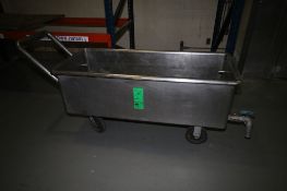 S. Blickman Inc. S/S Portable Wash Trough, S/N ER2076, 60" L x 23 1/2" W x 18" D