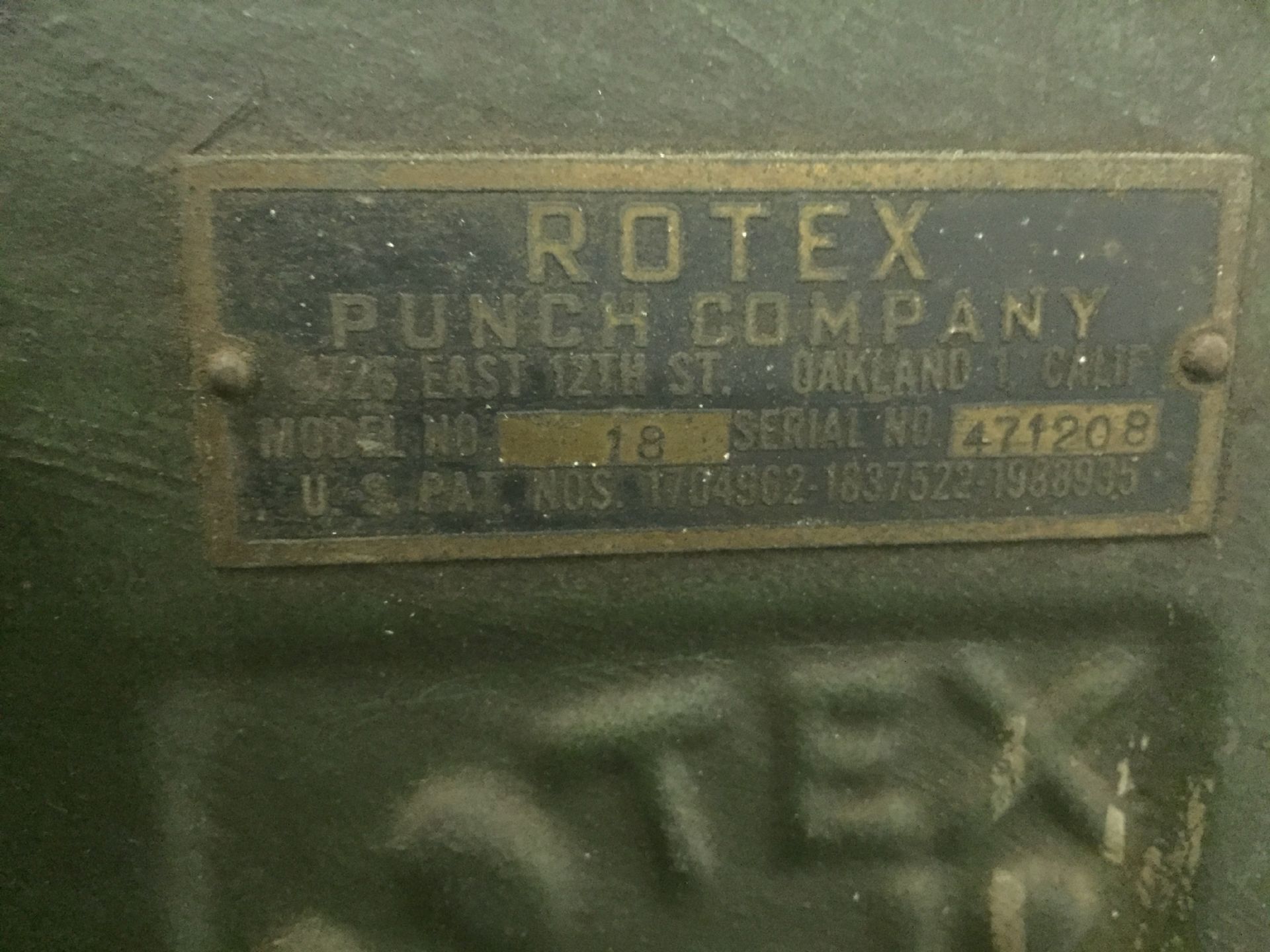 Rotex Punch, M/N 18, S/N 471208 - Image 3 of 3