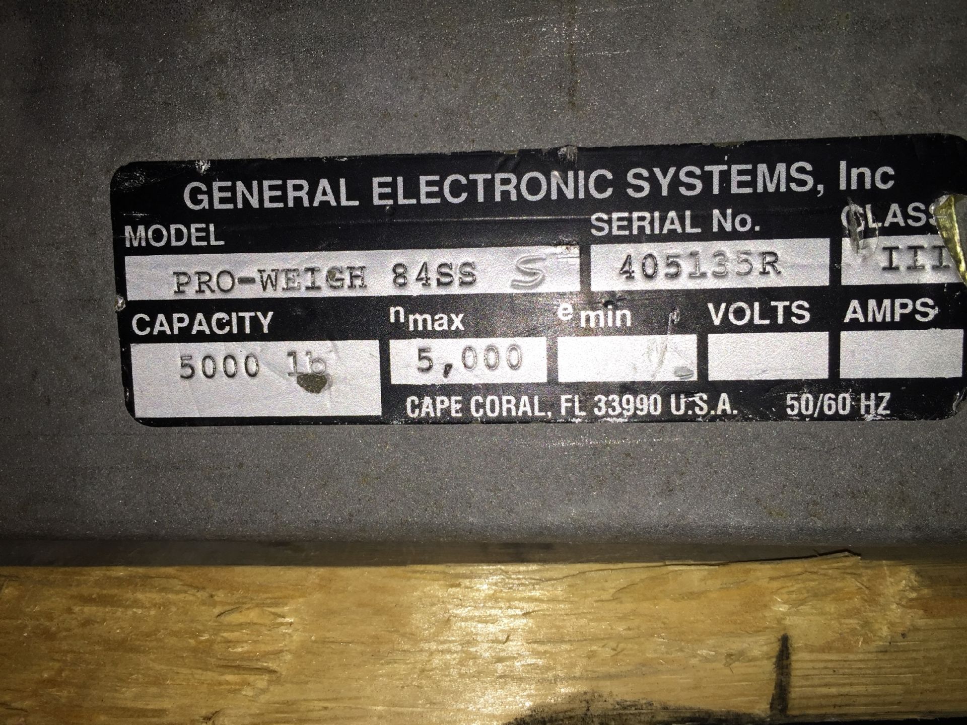 General Electric System 5,000 lbs. Digital Floor Scale, M/N PRO Weigh 84SS, S/N 405135R, Class - Image 2 of 3