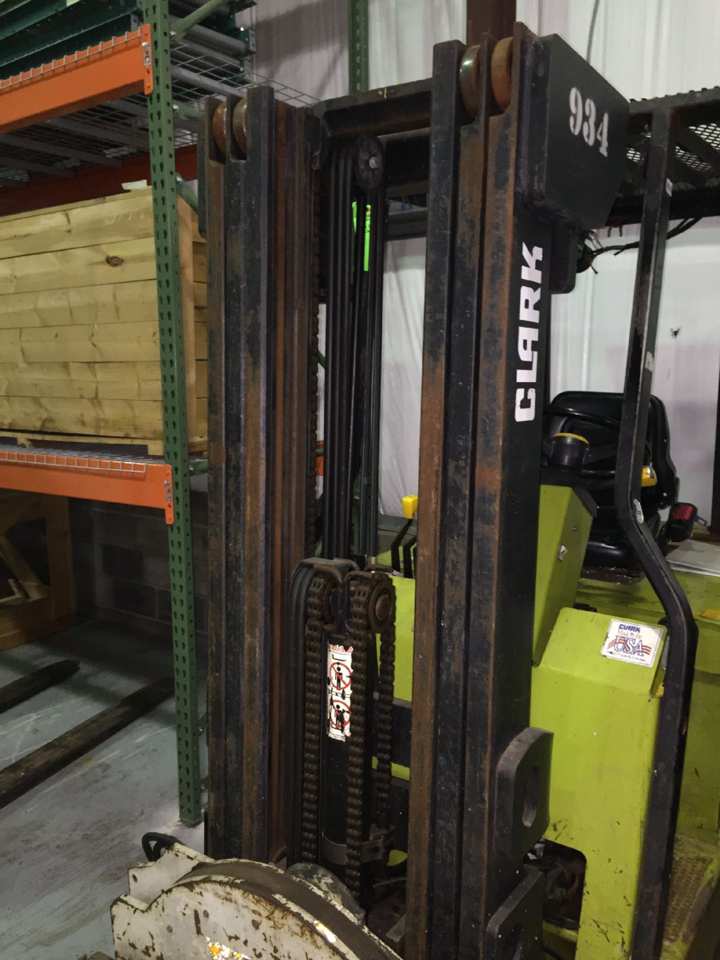 Clark Aprox. 3,500 Electric Forklift, M/N ECS25, S/N E3570474, 3-Stage Mast, 36 Volt Battery, 360 - Image 2 of 8