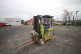 Clark Aprox. 3,500 Electric Forklift, M/N ECS25, S/N E3570474, 3-Stage Mast, 36 Volt Battery, 360