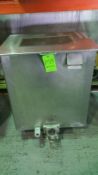 Aprox. 26-1/2" L x 23" W x 30" Deep S/S Rectangular Tank with Lid (NOTE: Missing Cage, Ball Valve