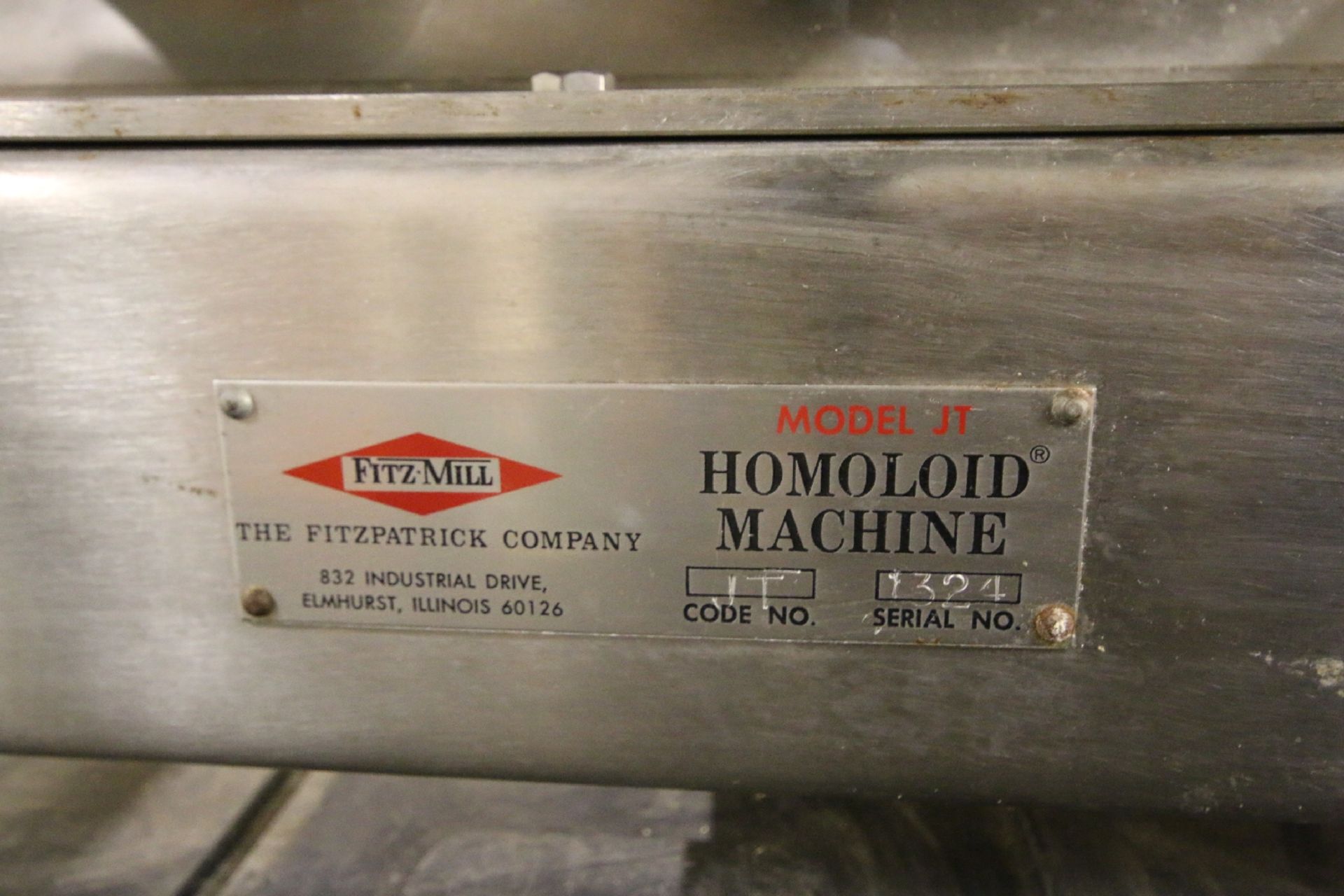 FitzMill Model JT Homoloid Machine, Processes High Volume of Liquid & Dry Product - Image 6 of 8