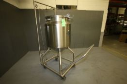 W.H.E. Bio-Systems Aseptic Aprox. 150 Gal. S/S Jacketed Tank, National Board #118, S/N 649101,