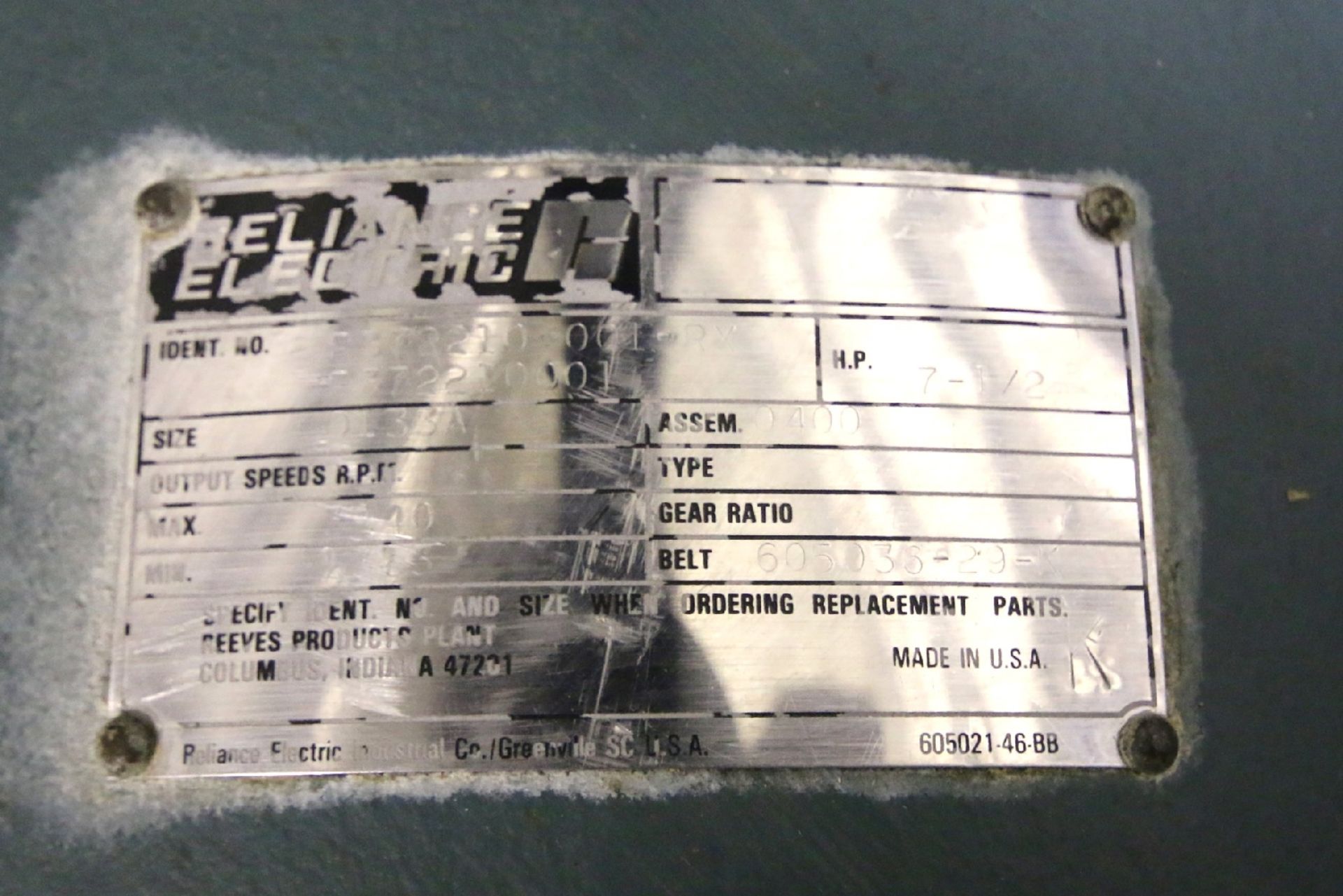Cornell Machine Versator, Model D16, S/N 9162 with 7.5 hp Reeves Drive and Hinge Cover with - Image 7 of 7