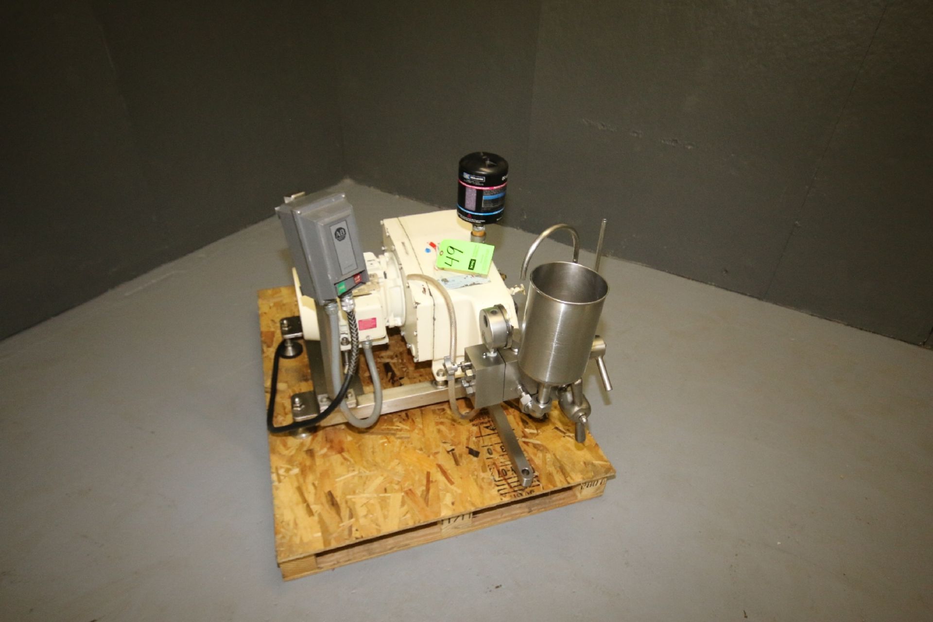 APV Gaulin 3 hp Homogenizer, Model 15 GPH 15MR-8TA, S/N 20042410652 with MAWP 8000 psig, Reliance