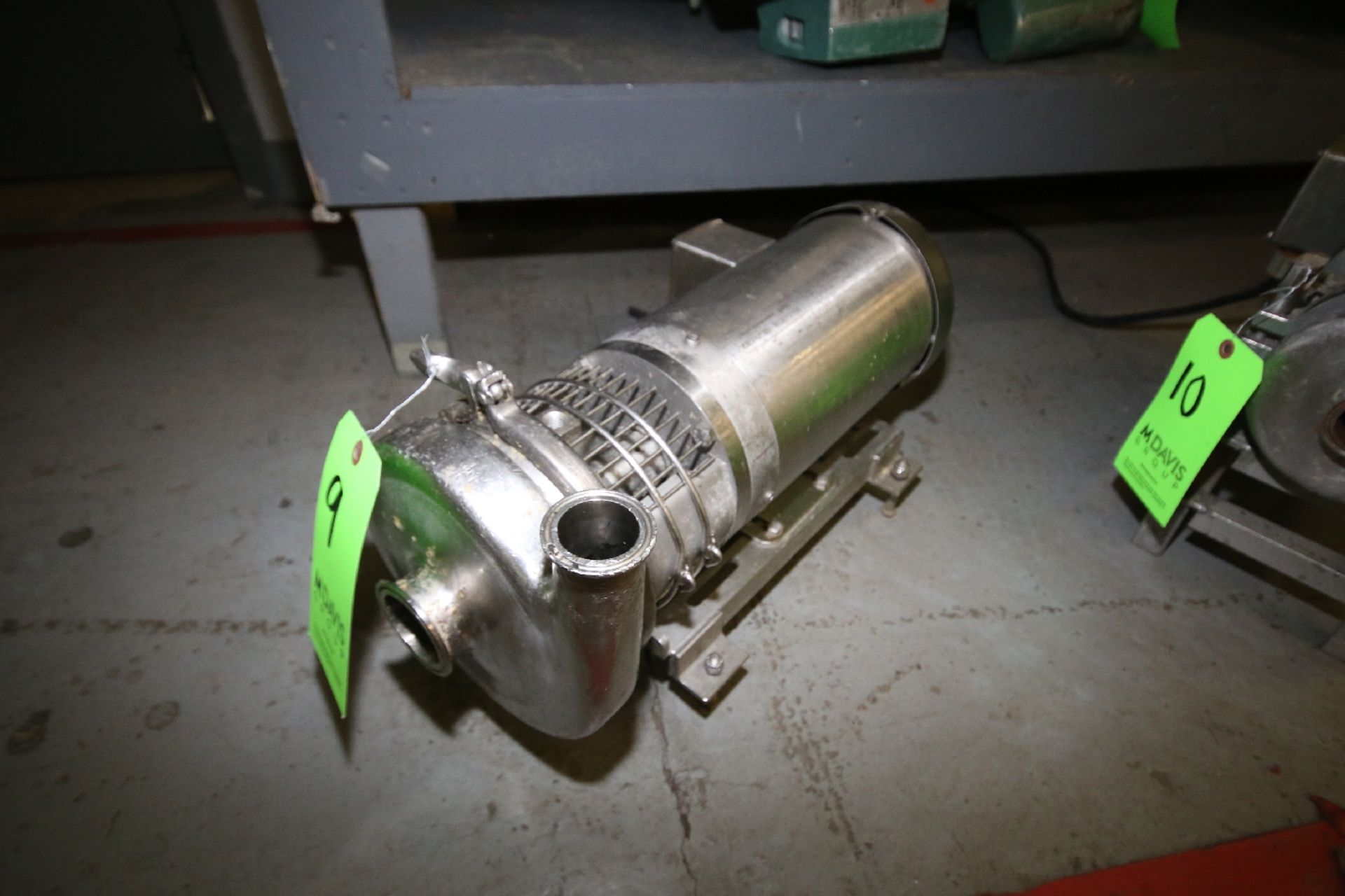 Tri-Clover Type 1-1/2 hp Centrifugal Pump with 2" x 1-1/2" Clamp Type S/S Head and Baldor 1765 RPM