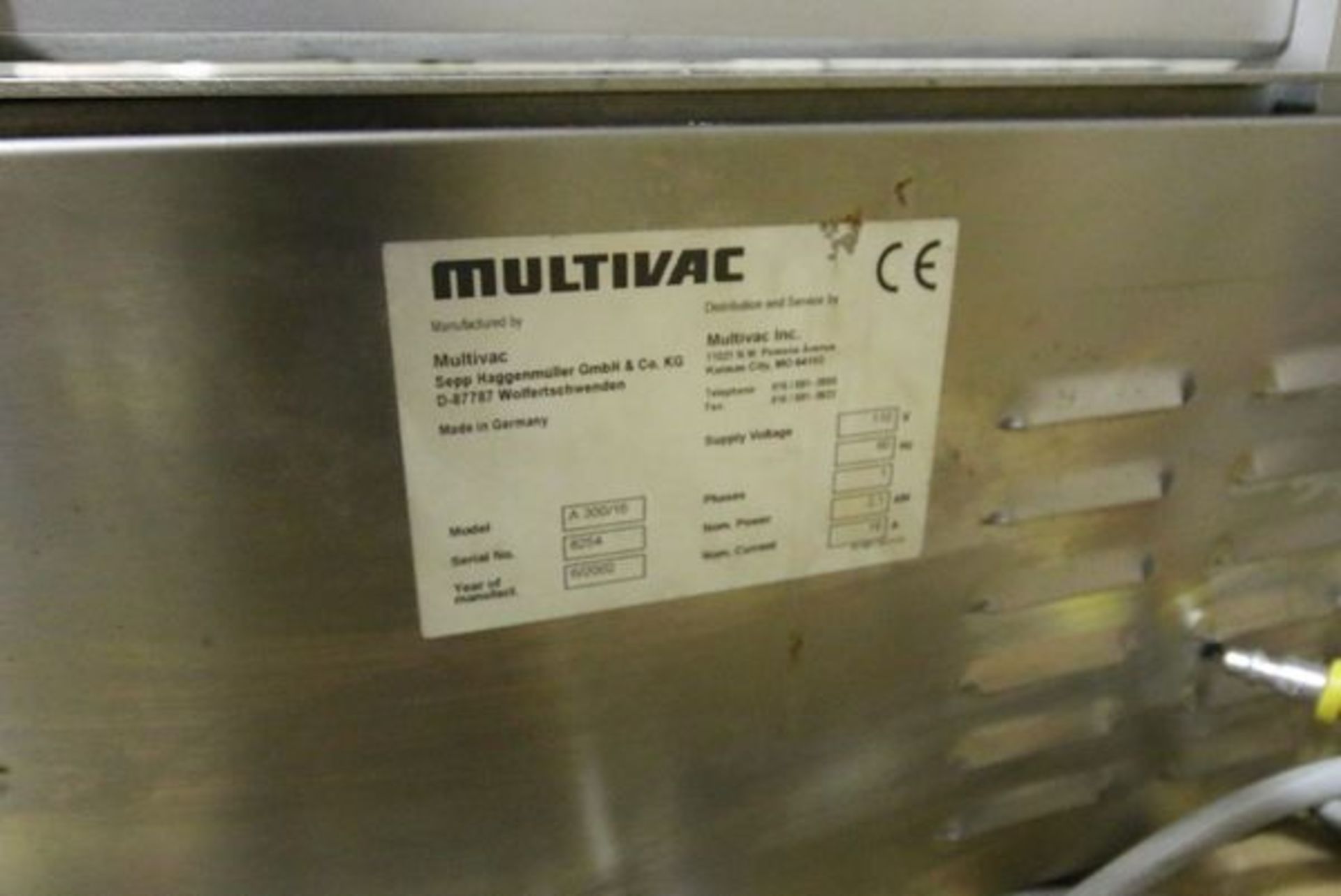 MultiVac Vacuum Sealer, Model A300/16, S/N 8254, 110 Volts, Inside Seal Platform Dimensions: - Image 4 of 4