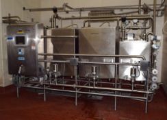 Ecolab CIP System Consisting Of : (2) Approximate 250 Gallon stainless steel tanks, ap