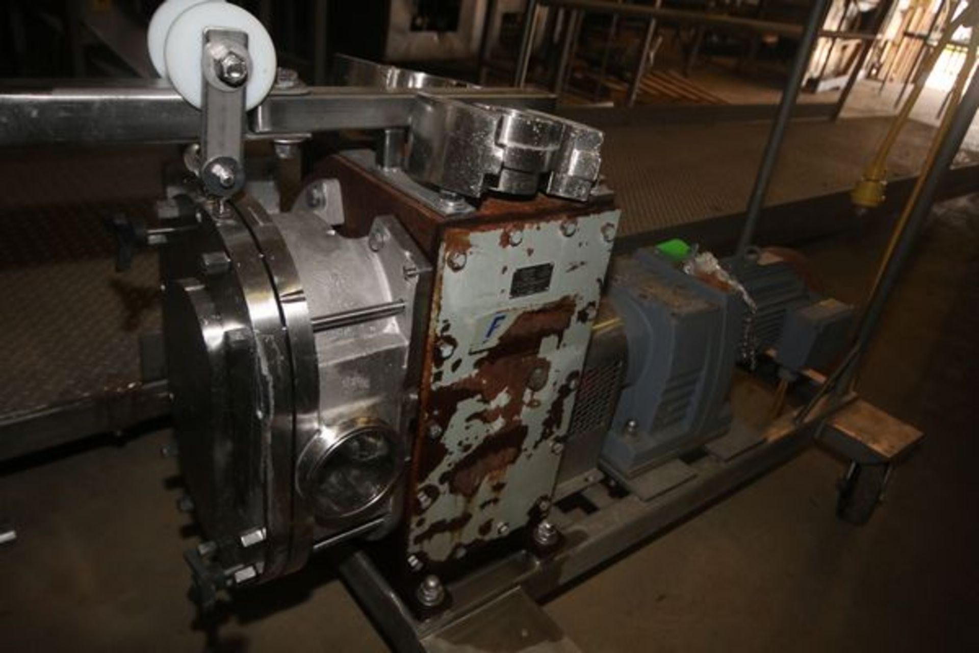 Fristam 7.5 Positive Displacement Pump, M/N FKL250, S/N FKL2500800408, Mounted on Portable S/S Skid,