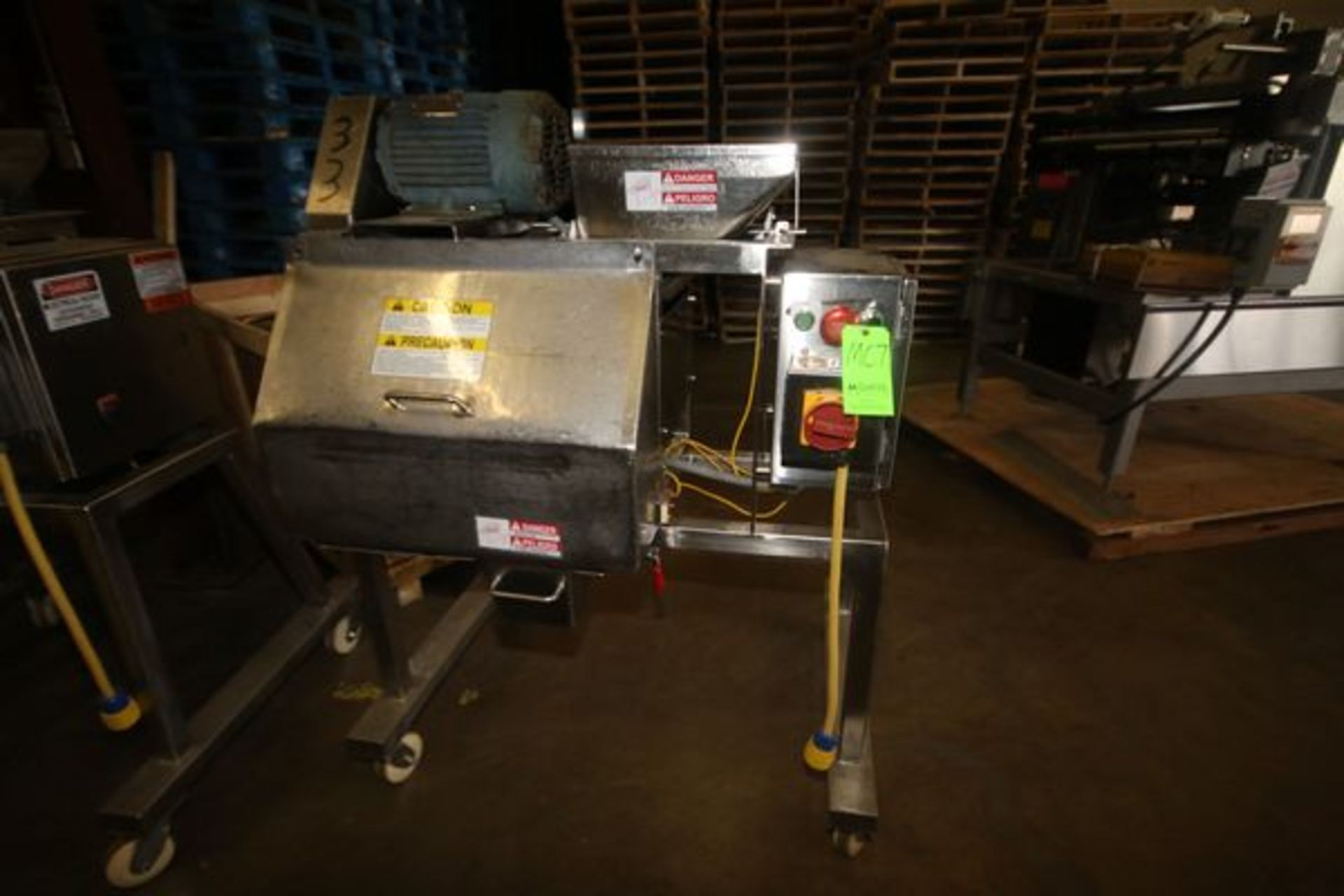 Urschel Cheese Shredder, M/N RA-D, S/N 1304, with 15" L x 14" W S/S Hopper, 5 hp Drive, Mounted on - Image 3 of 6