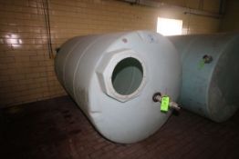 Aprox. 1,500 Gal. Poly Tank with Associated S/S Fittings, Dimensions: 101" Long x 65" Wide (