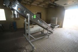 Stoelting Incline S/S Auger Conveyor, Aprox. 135" Long x 12" Wide, Mounted on Portable S/S Frame (