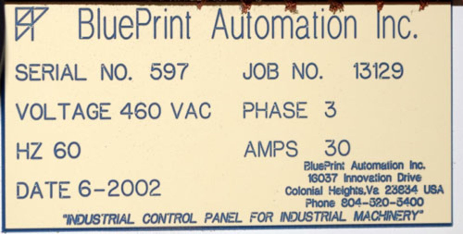 BluePrint Automation Robotic Top Loader, Serial# 597, Job# 13129, Built 2002. Includes infeed pro - Image 22 of 43