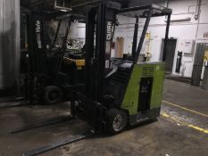 Clark Stand Up Fork Lift Truck with Side Shift, Model #ESMII-15S Operation and with Battery weight