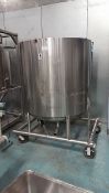 Approximately 400 Gallon Stainless Steel Jacketed Kettle on Casters - Mix arms on pallet, no