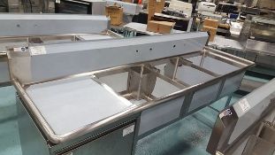 Unused All Stainless Steel 3-Compartment Sink with RIGHT Hand Run Off (LOCATED IN IOWA, FOB INCLUDED