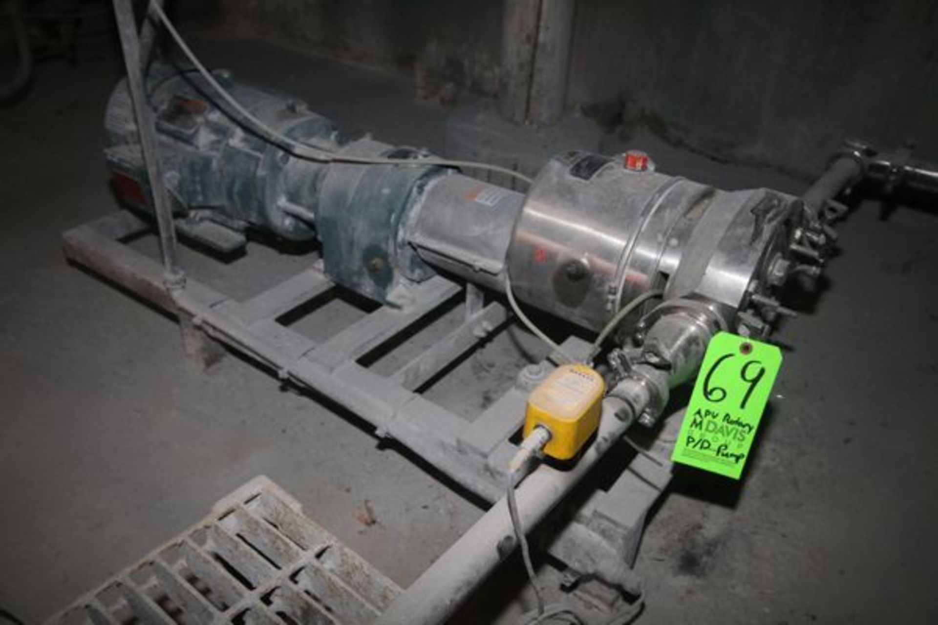 APV Rotary Positive Displacement Pump, Type DW4/073/10, S/N 10001311 with 3? Clamp Type S/S Head,