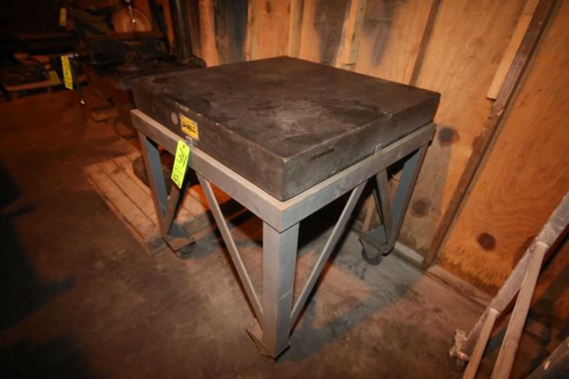 DoAll Aprox. 3' x 3' Granite Table Top, Model 20002, S/N 874-0, Mounted on Portable Cart - Image 2 of 2