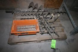 Pallet Assorted S/S Augers Ranging from 16" L to 56" L and 1-1/2" Diameter to 11" Diameter