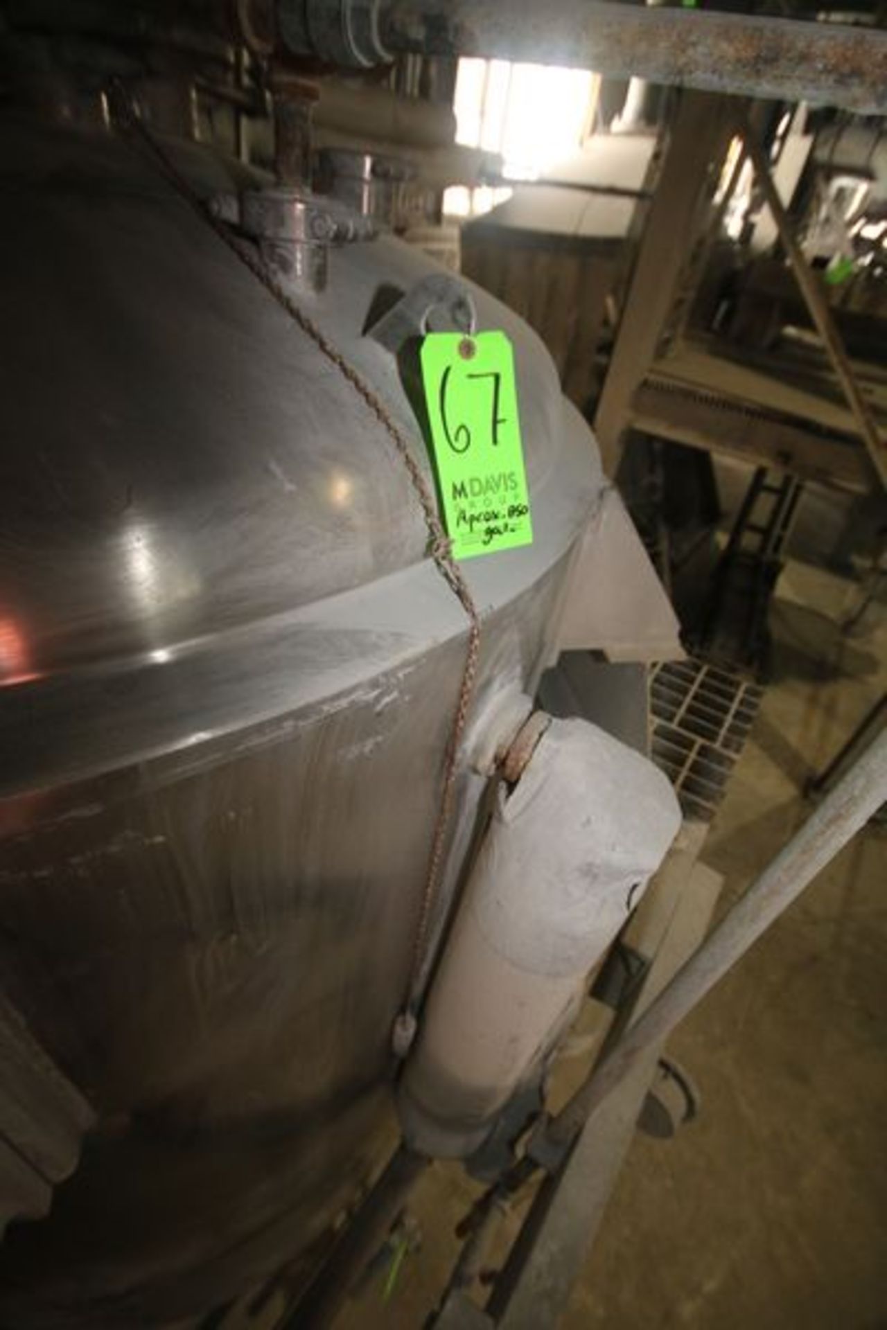 Precision Stainless Incorporated Aprox. 850 Gal. Dome-Top S/S Jacketed Mix Tank, S/N 5292/7 with - Image 4 of 6