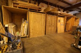 (9) Wood Shipping Crates, (7) Approx Dimensions 7' L x 56" W x 6'10" H, (1) 14' L x 56" W x 6' 10"