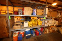 Assorted Rubbermaid Trash Cans, Lids, Wheels, Mop Wash Buckets, Mop Set-Ups, Coolers, Gas Cans,