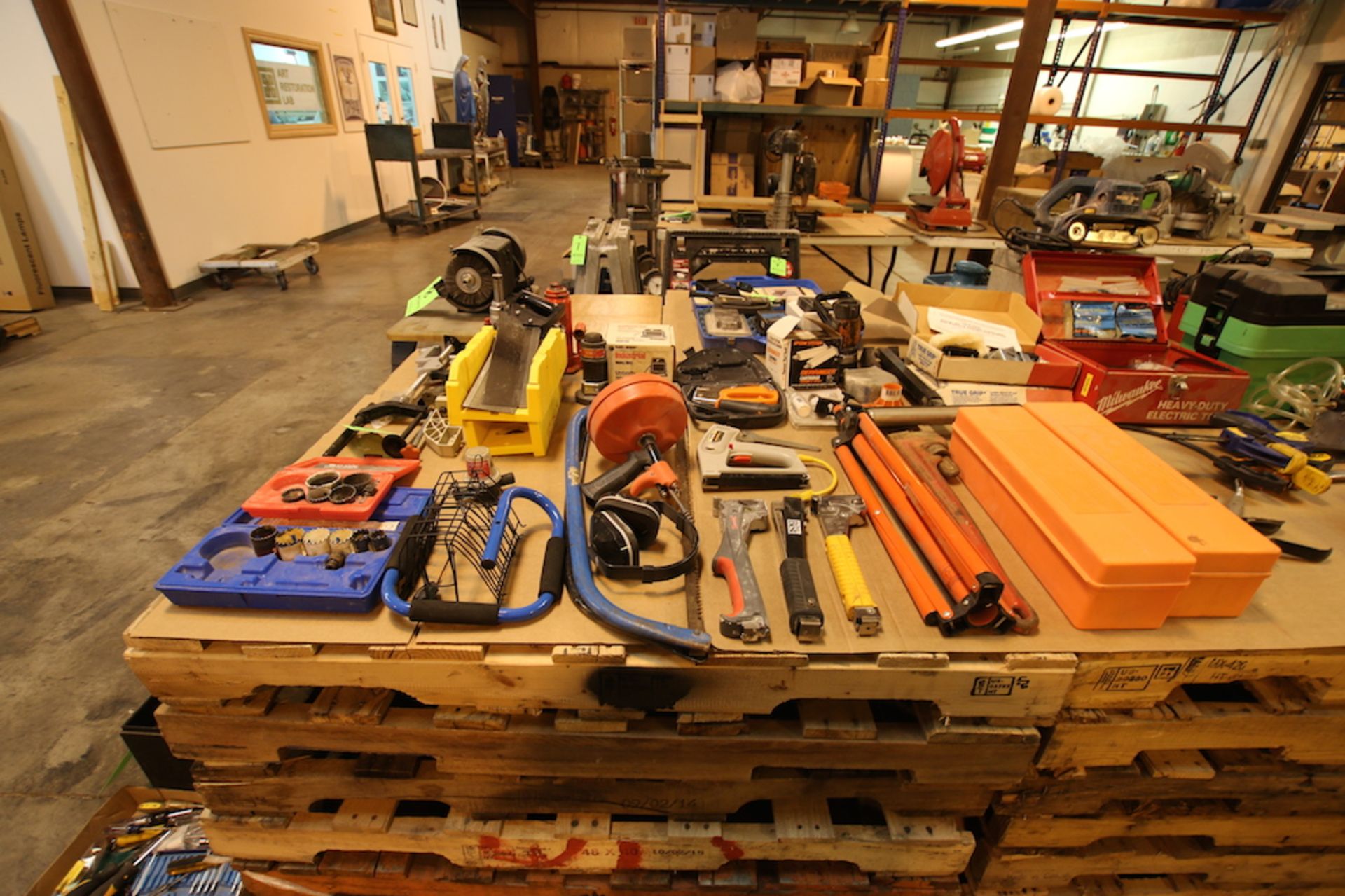 Large Assortment of Hand Tools including: Floor Jack, Bottle Jacks, Crowbars, Hole Saw Bits, - Image 3 of 6