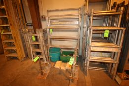 Assorted Aluminum Scaffolding with (21) Uprights, Crossbraces, (16) Wheels and (8) Stands