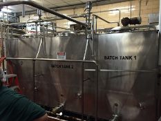 Girton 3-Compartment Glycol Jacketed Flavor Tank, Equipped with Vertical Agitation, 2" Tri-Clamp