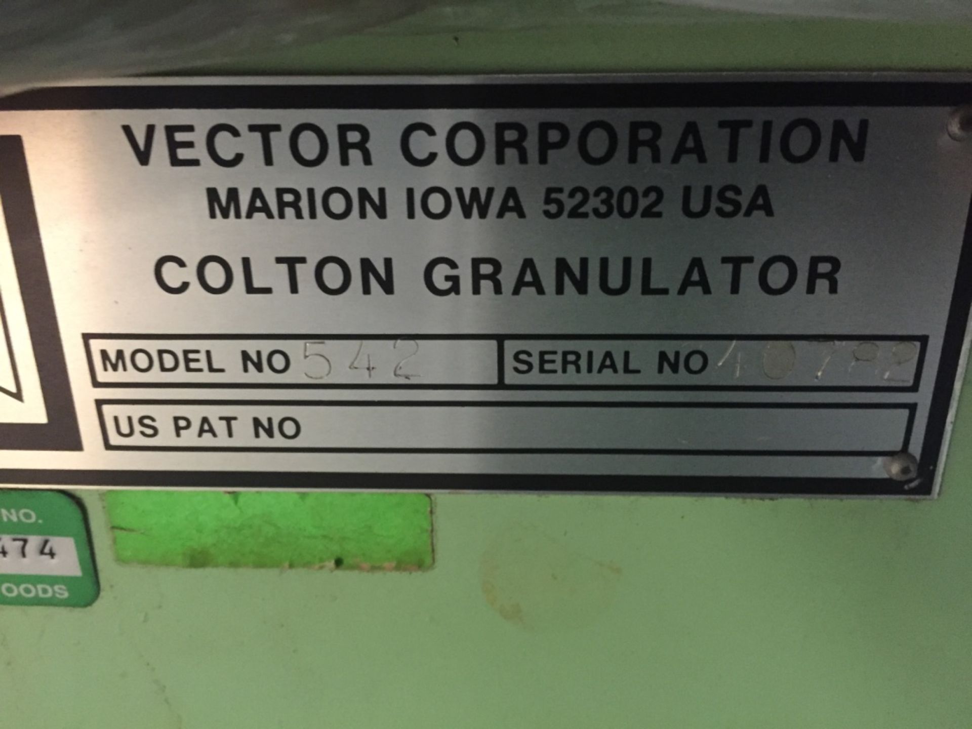 Vector-Colton Granulator. Model 542, Serial 40782 (Located in New York) Loading Included in Sales - Image 5 of 6