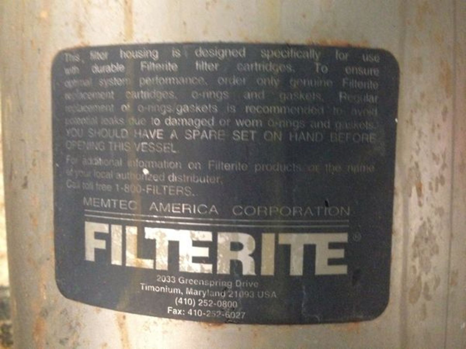Filterite Water Polishers with Filters Model: 910717-000 S/N: LG Pressure 150 PSIG at 200 Degrees, - Image 4 of 5