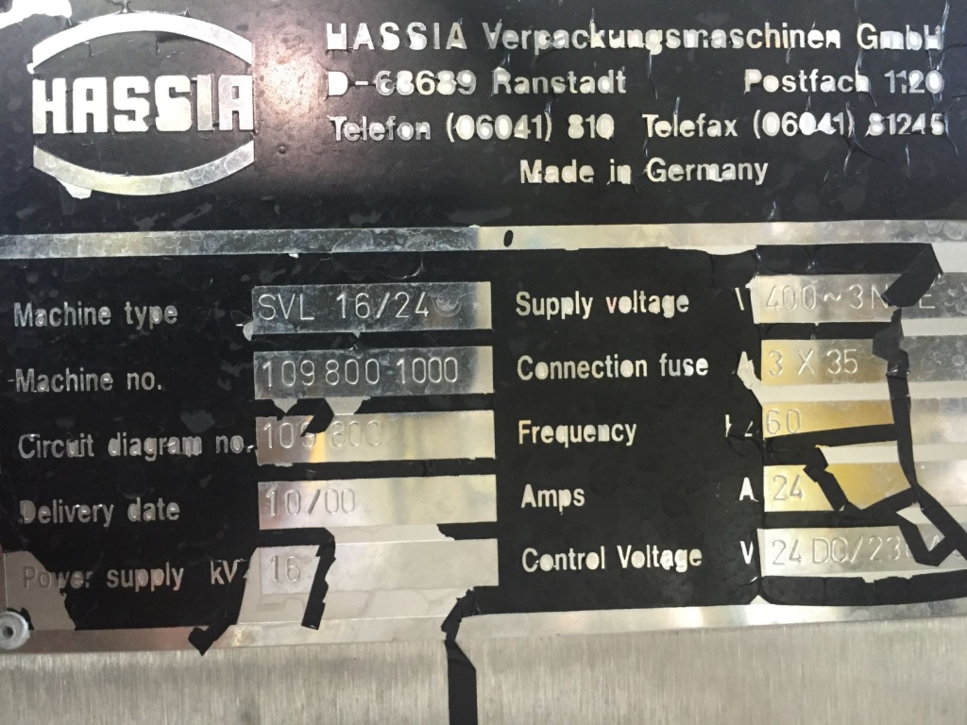 Hassia StickPack VFFS. Model SVL 16/24, Serial 109800-1000 (Located in New York) Loading Included in - Image 10 of 10