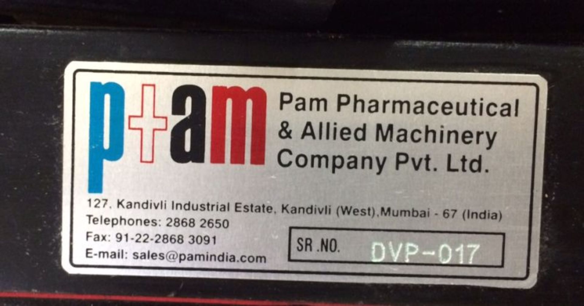 PAM Pharmaceutical Vacuum Pump, Model DVP-017, 2 HP, 220 Volt, 60 Hz (Located in New York) Loading - Image 8 of 8
