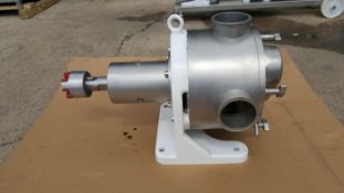 Sine Positive Displacement Pump, Model MR150, S/N 126151106, 4" Tri-Clamp Inlet and Outlet