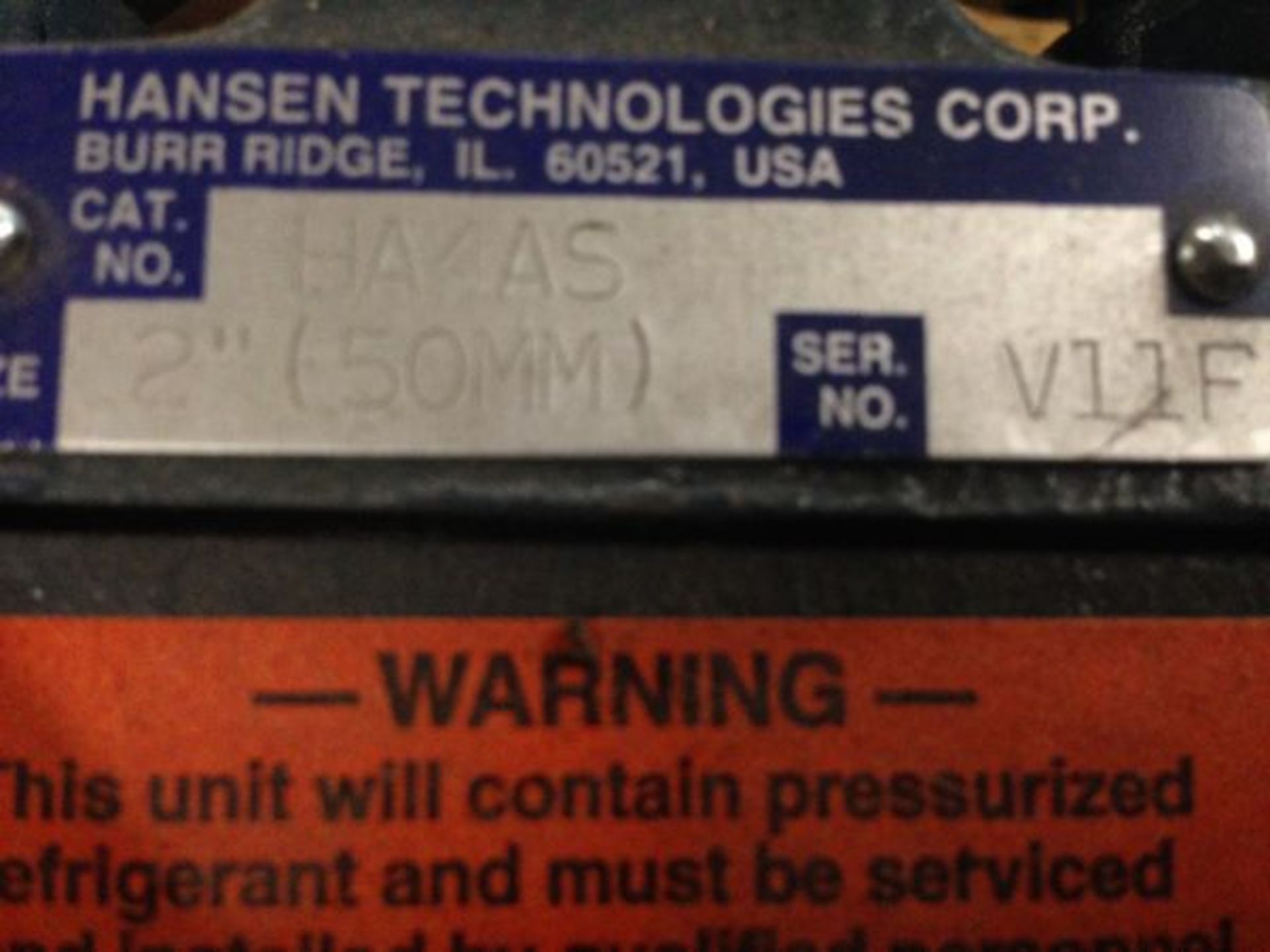 Hanson Technology Ammonia Valve, Model HA4AS, S/N V11P, 2in/50mm (Located in North Carolina #133) - Image 3 of 3