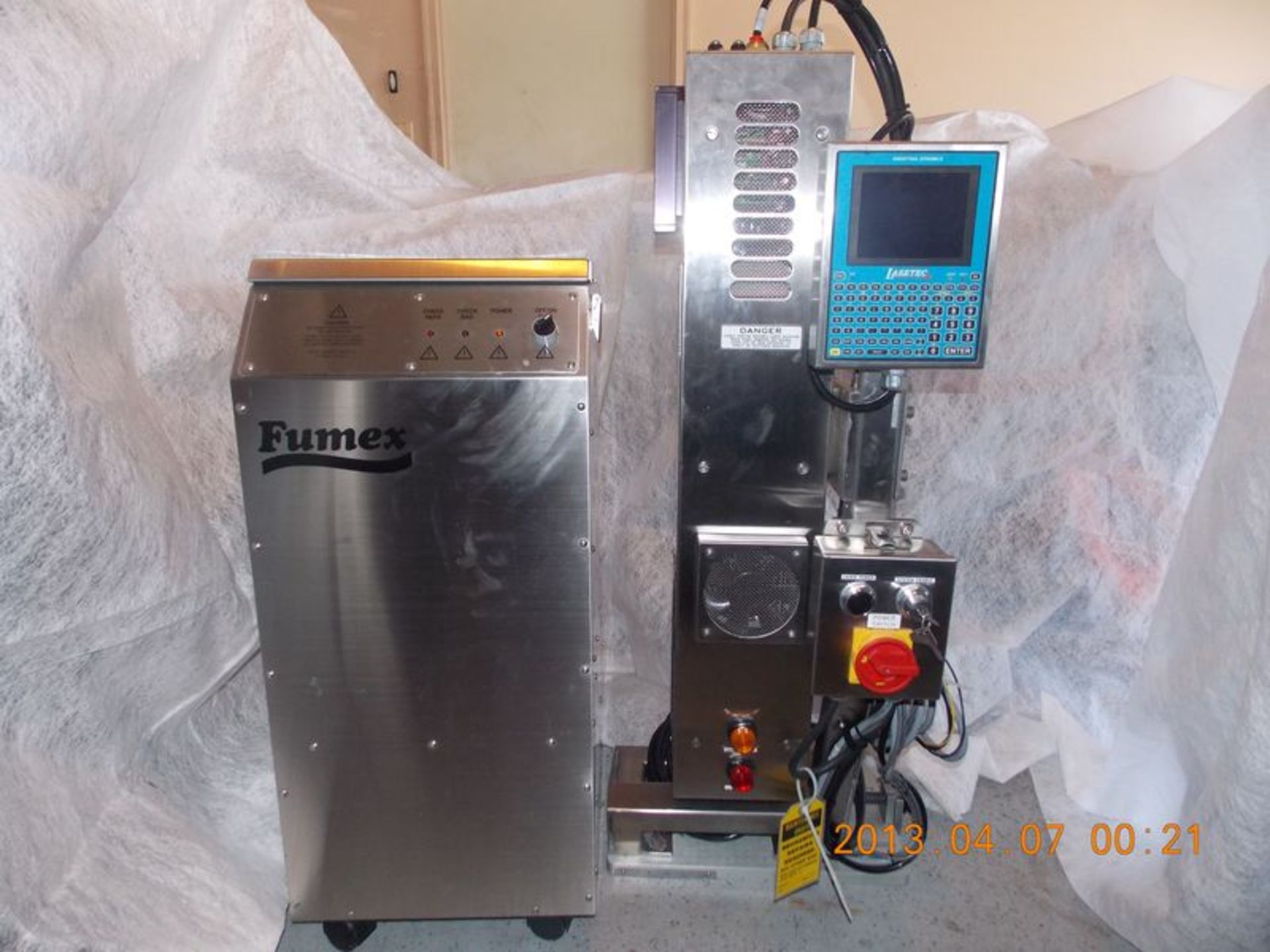 Filtec Laser Coder, Model Lasetec ID, S/N 22092 Digital Laser Coder with Fumex Extracter, Skidded ( - Image 2 of 6