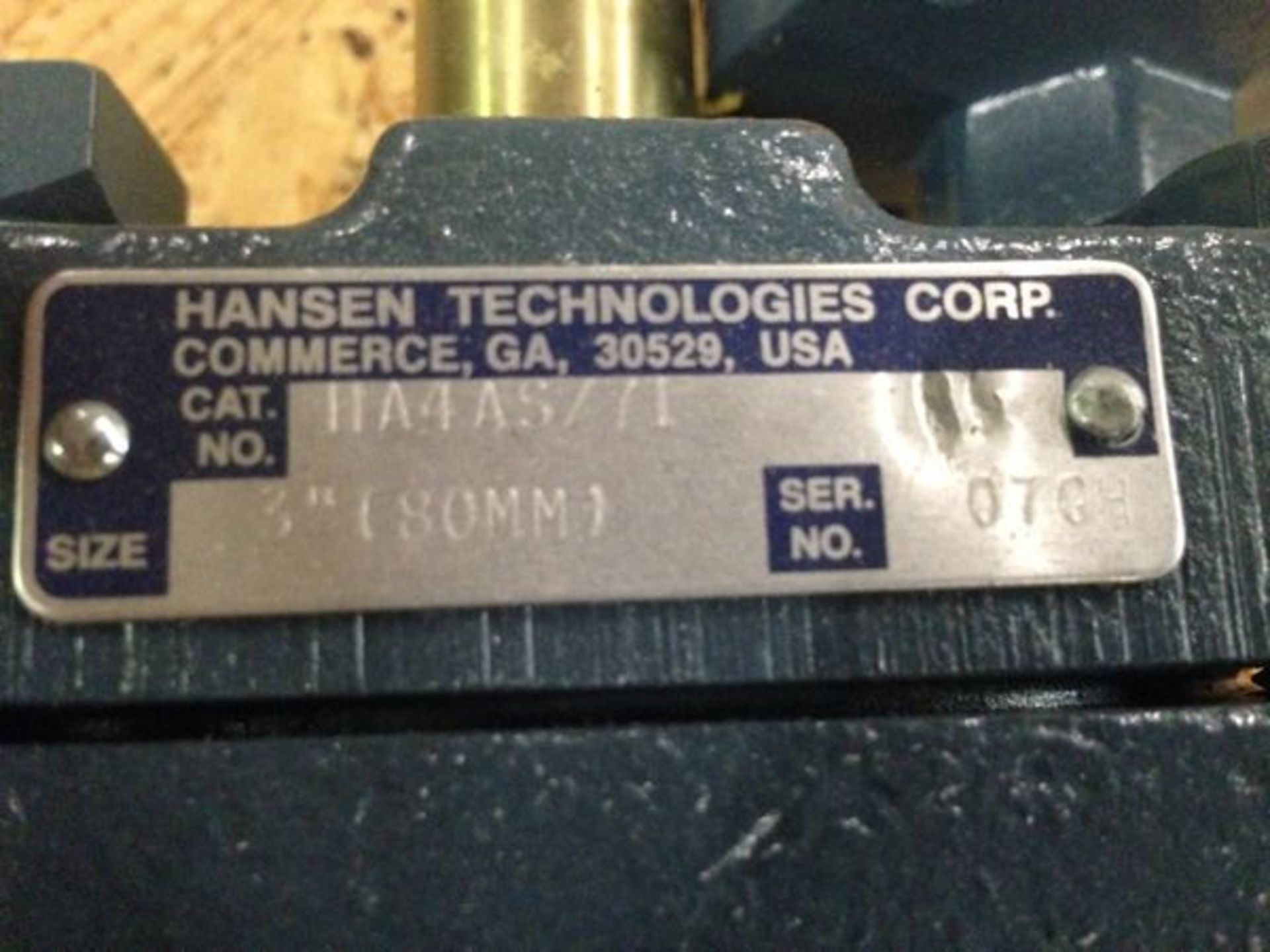 Hanson Technology Ammonia Valve, Model HA4APS-71, S/N 07GH, 3in/80mm  (Located in North Carolina #