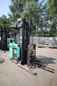 Mitsubishi Stand-Up Narrow Aisle Reach Forklift, M/N EDR15HN-36V, S/N 3DR3635701, 3,000 lb.