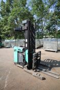 Mitsubishi Stand-Up Narrow Aisle Reach Forklift, M/N EDR15N, S/N 3DR3622715, 3,000 lb. Lifting