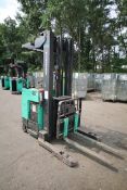 Mitsubishi Stand-Up Narrow Aisle Reach Forklift, M/N EDR36, S/N EDR360556, 3,000 lb. Lifting