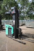 Mitsubishi Stand-Up Narrow Aisle Reach Forklift, M/N EDR15N, S/N 2DR3411702, 3,000 lb. Lifting