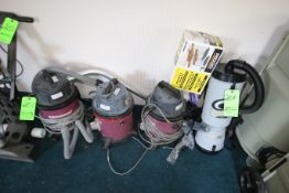 (4) Pcs, - (3) Minutmen Microvacs and (1) Pro Team Vacuum Co. Line Vacer Certified Hepa Vac with (1)
